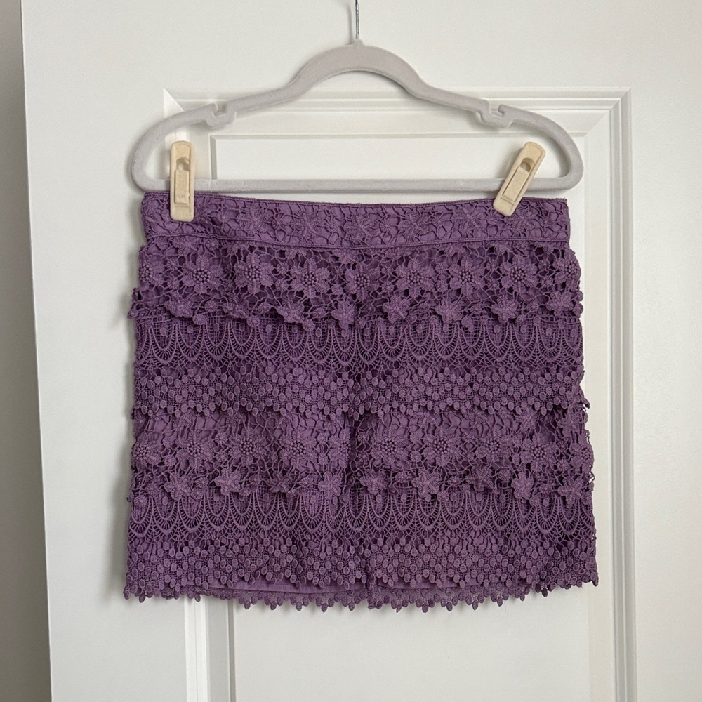 American Eagle Purple Lace Mini Skirt
